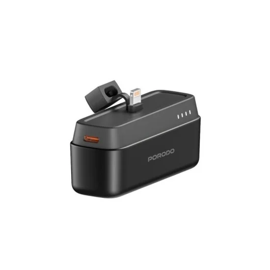 Porodo 5000Mah Power Bank With Type-C Connector - Black